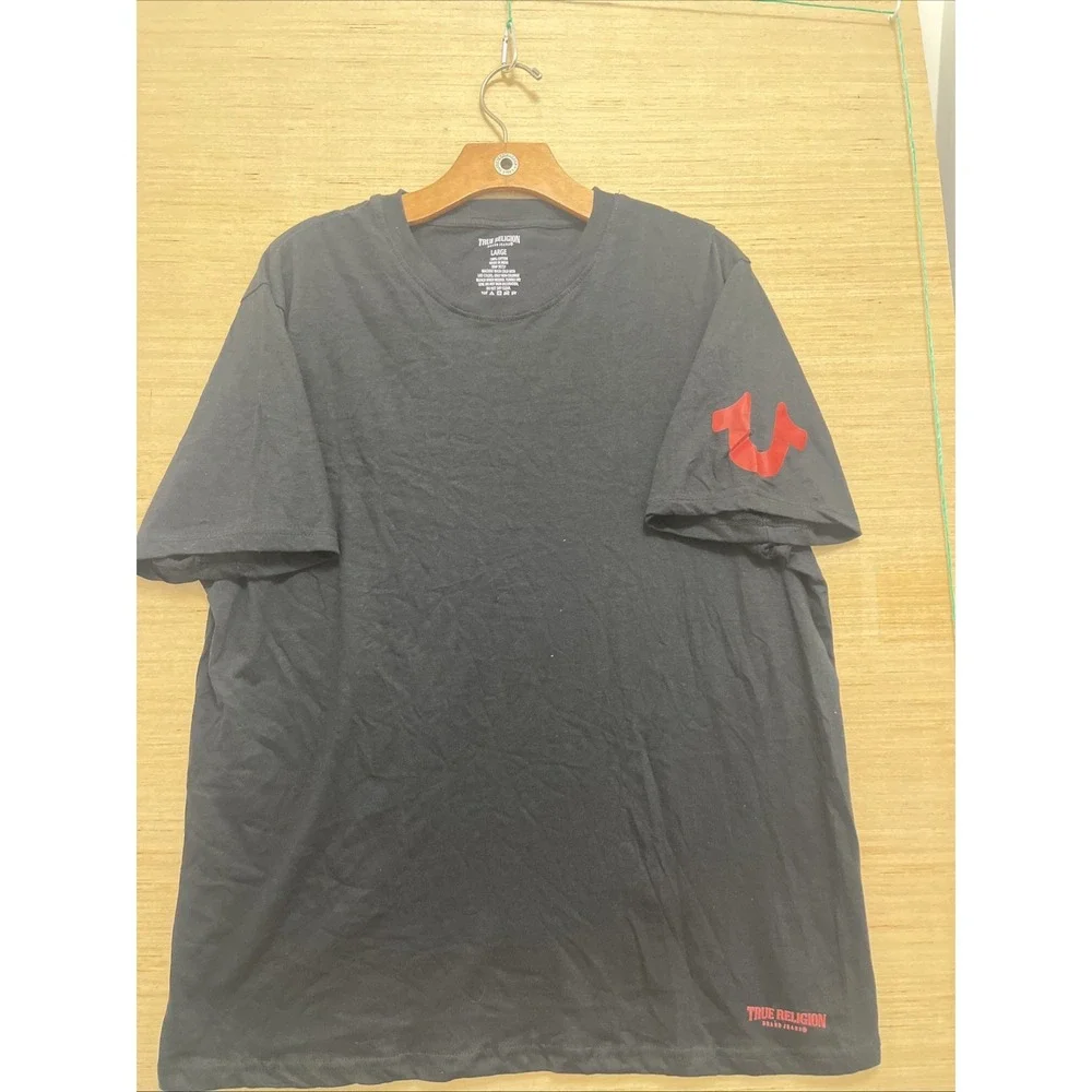 True‎ Religion Men's Black Short-Sleeve Horseshoe Logo Tee – Large